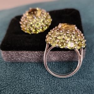 .925 Silver Lime green jewelry Set